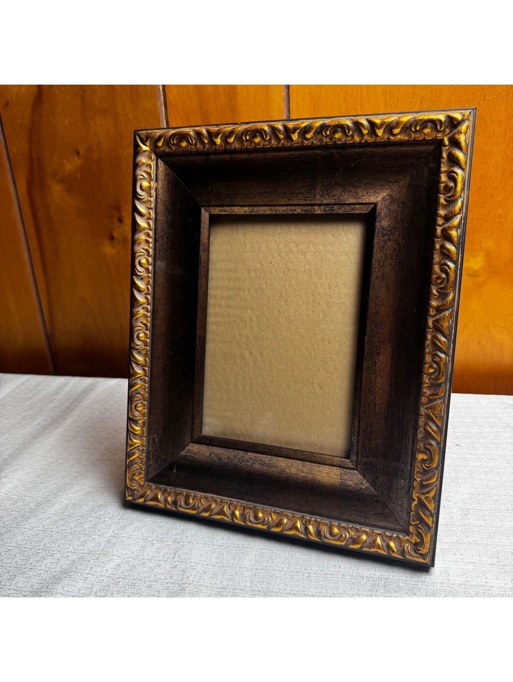 Dark Bronze Antique Gold Ornate 5x7 Picture Frame Scroll Design Green Tree - Picture 2 of 8